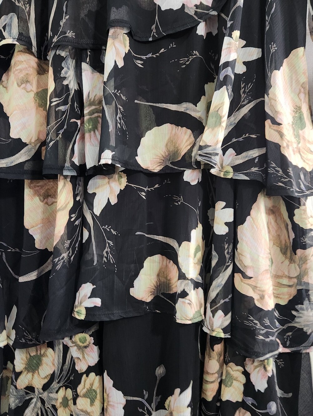 Toleen babydoll floral soft romantic maxi dress tiered sheer sleeves 2XL - Picture 8 of 13